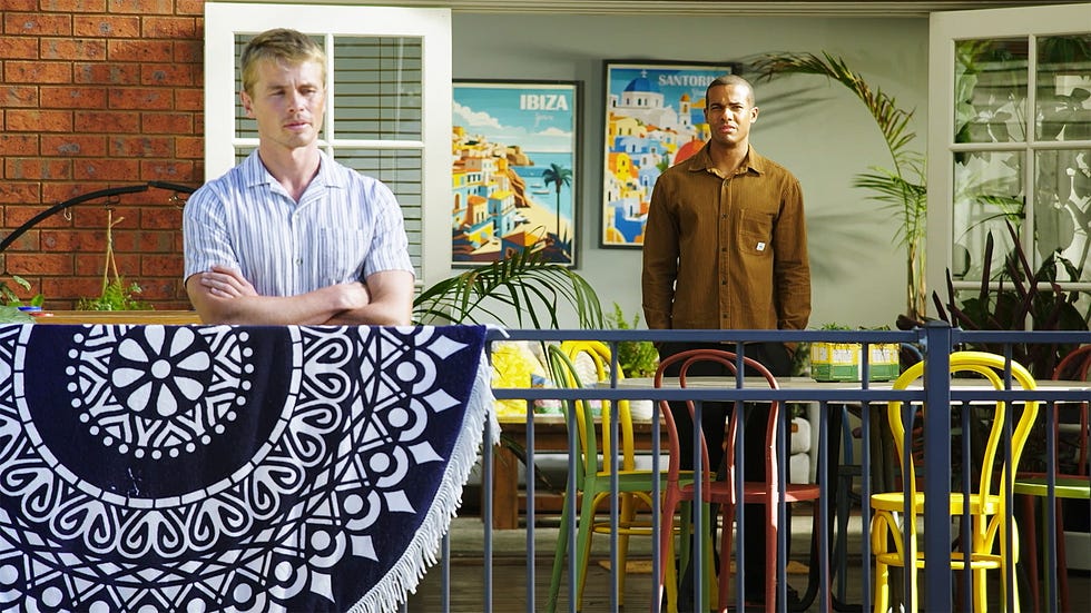 byron stone and taye obasi in neighbours