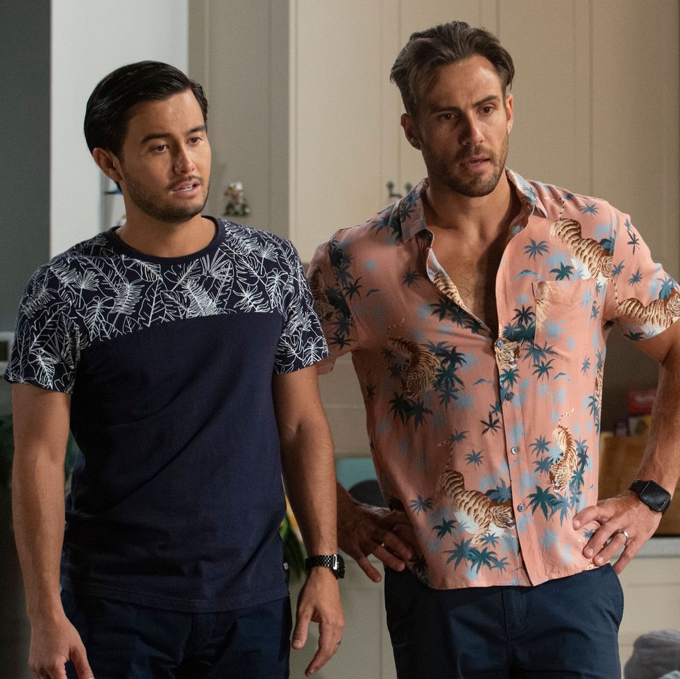 david tanaka and aaron brennan face trouble with brent colefax and emmett donaldson in neighbours