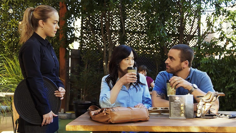 holly hoyland, wendy rodwell and andrew rodwell in neighbours