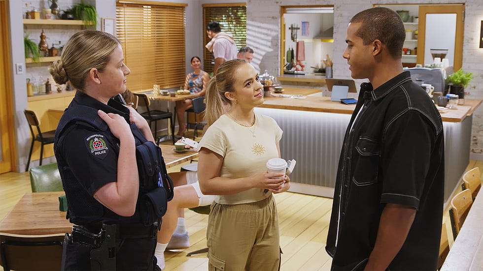 Cara Varga-Murphy, Holly Hoyland and Taye Obasi in Neighbours cara varga murphy, holly hoyland and taye obasi in neighbours