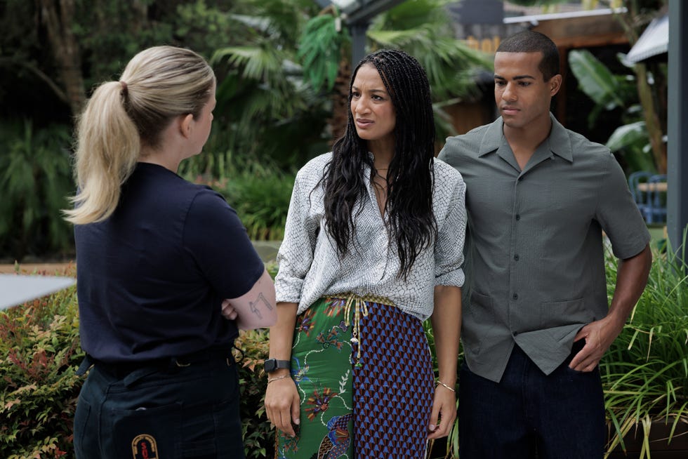 cara varga murphy, remi varga murphy and taye obasi in neighbours
