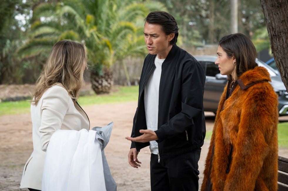 krista sinclair, leo tanaka and fallon morell in neighbours