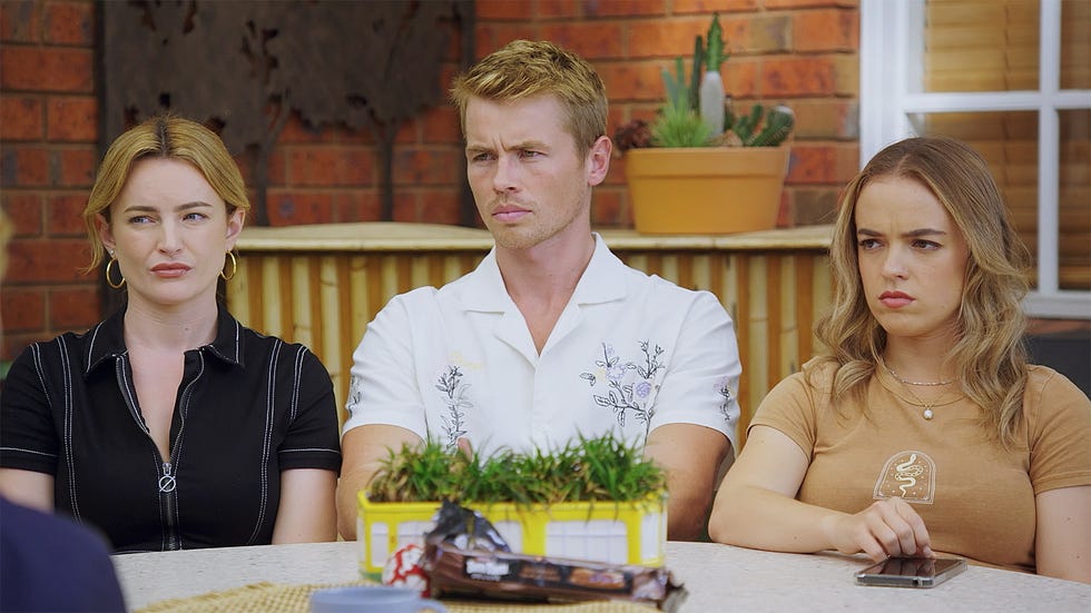 nicolette stone, byron stone and holly hoyland in neighbours