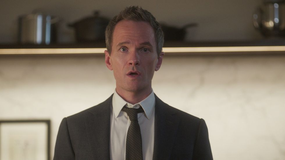 neil patrick harris as michael lawson looking shocked in uncoupled