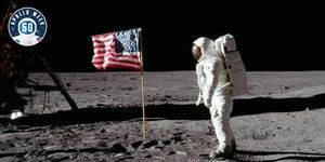 Astronaut, Moon, Flag, Astronomical object, Space, Photography, Stock photography, Flag of the united states, Gesture, 