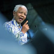 Nelson Mandela, delivering a speech in Afrikaans at the KKNK, Vryheid van Oudtshoorn