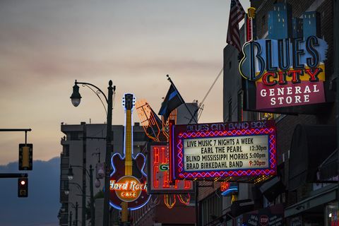 neon signs on beale street memphis