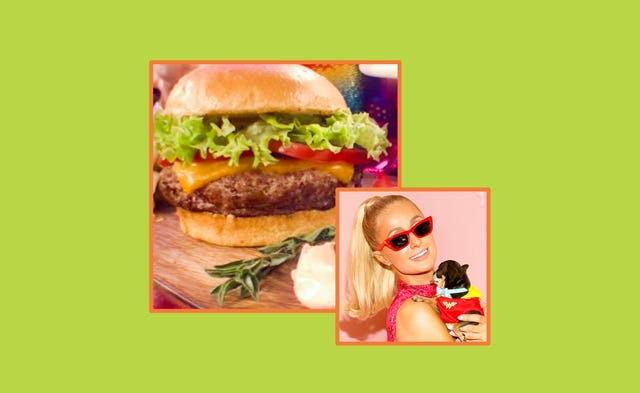 paris hilton vegan burger