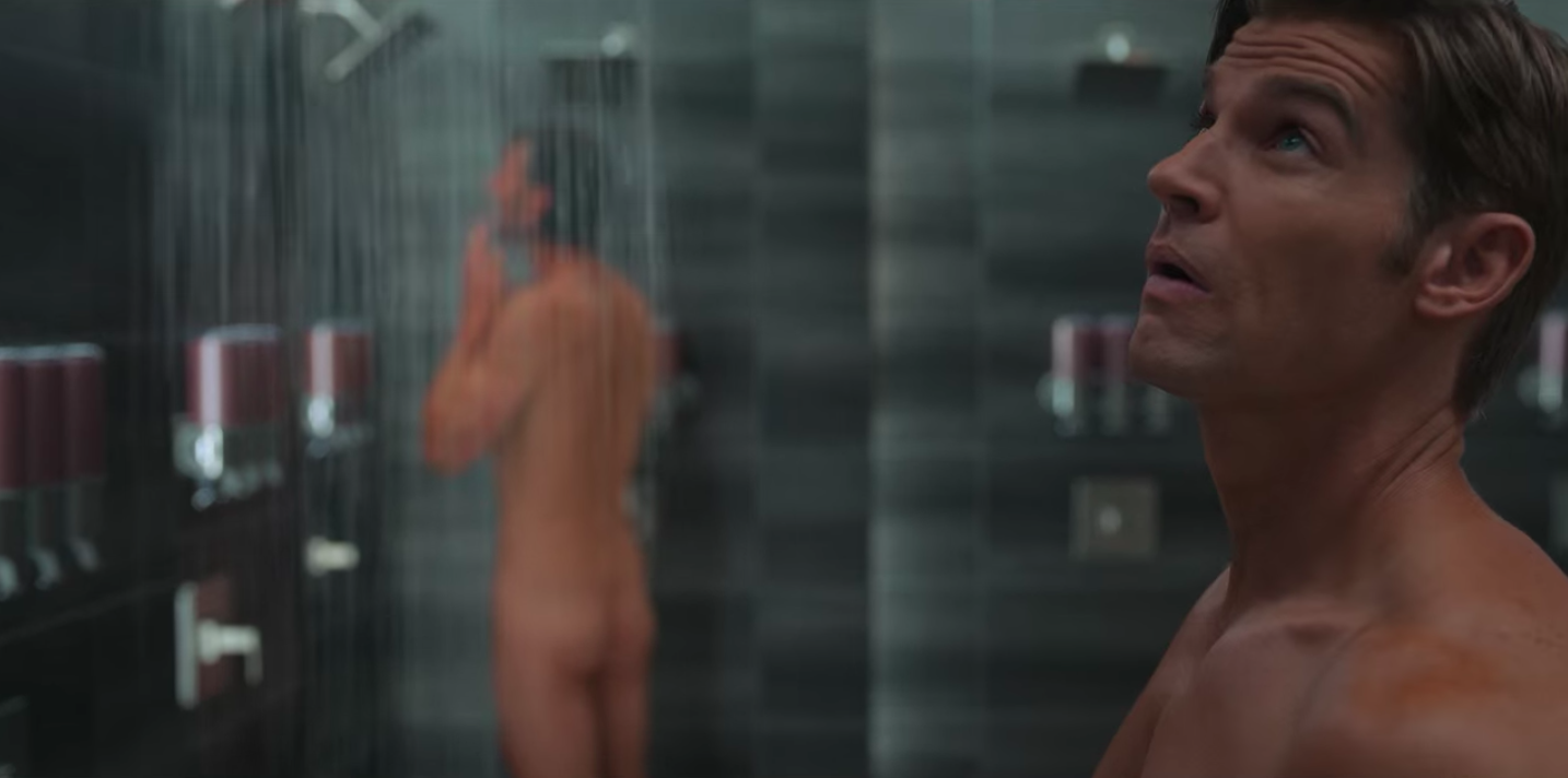 Gym shower scene in sex life