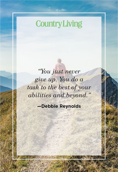 Never give up quote by Debbie Reynolds