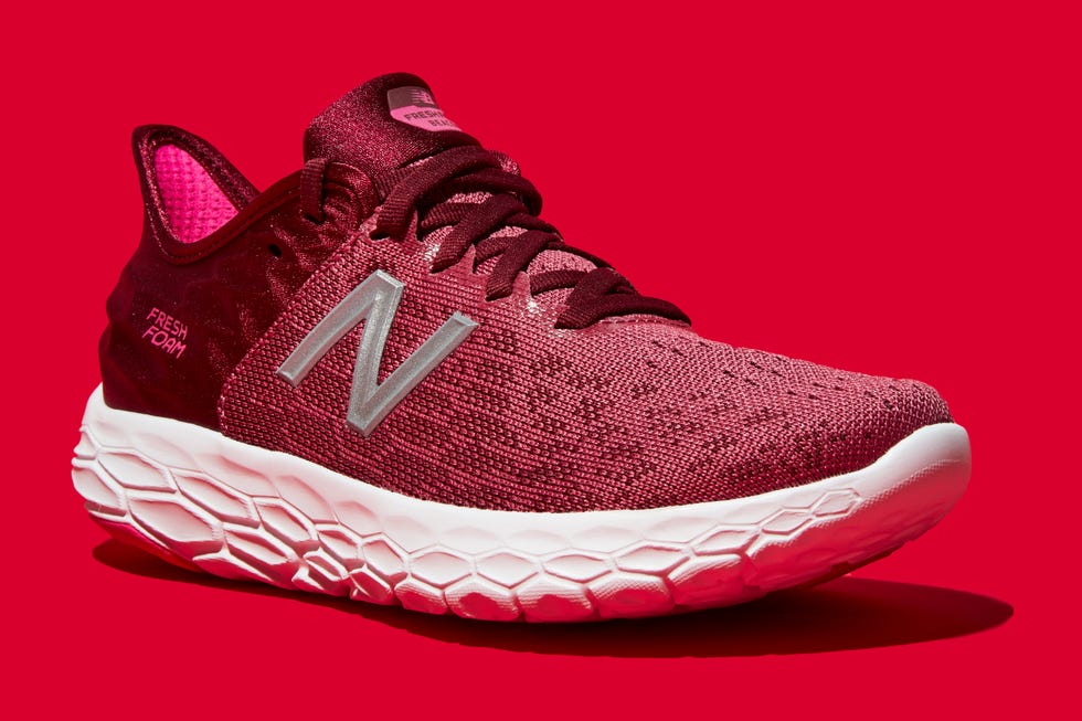 Footwear, Shoe, Product, Sportswear, Athletic shoe, Red, White, Pink, Logo, Light, 