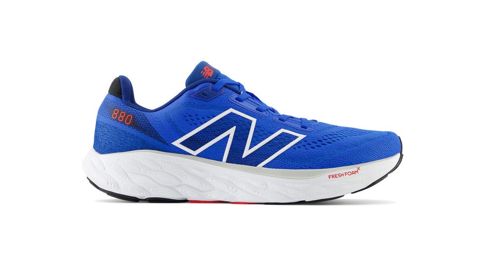 a blue and white shoe