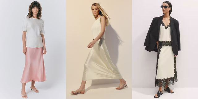 satin midi skirt