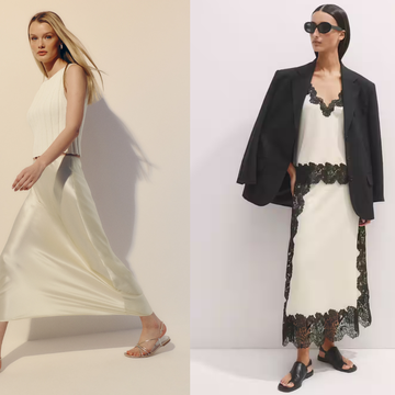 Louche, relaxed, chic - how to wear satin midi skirts now. satin midi skirt