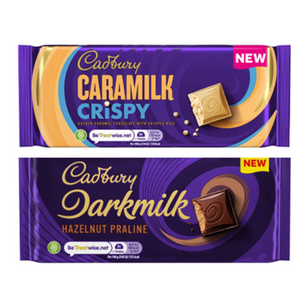 Cadbury Launches Caramilk Crispy & Darkmilk Hazelnut Praline Bars