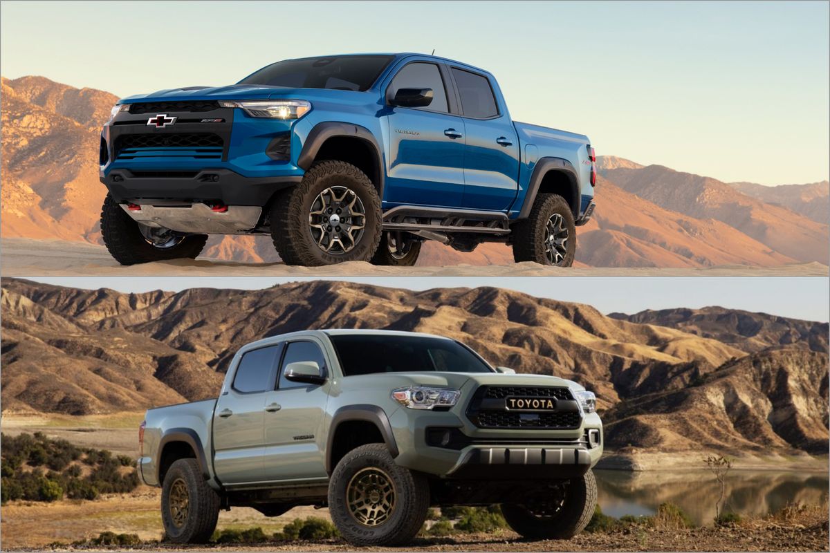 2023 chevy colorado zr2 and toyota tacoma trail edition