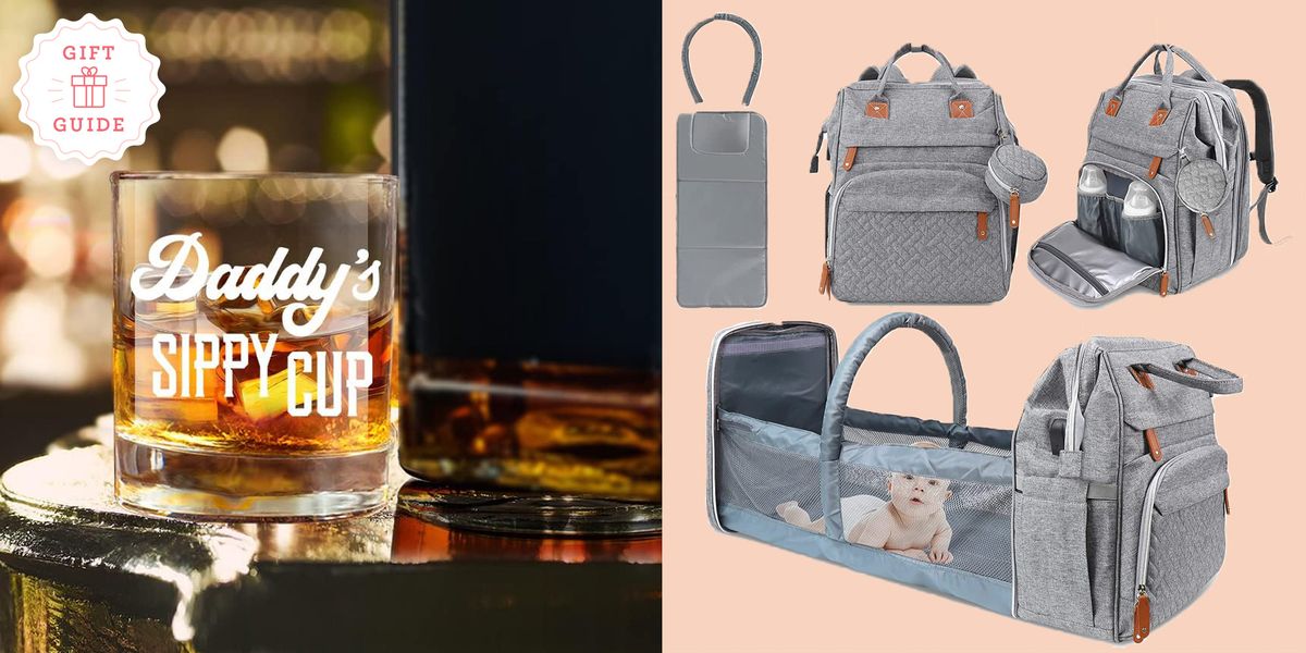 daddys sippy cup and a diaper backpack are two good housekeeping picks for best new dad gifts