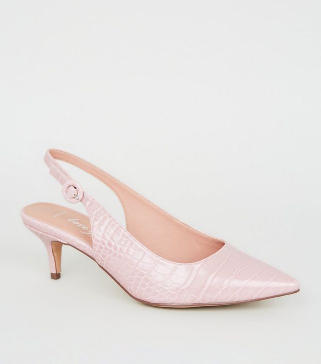New Look Suede Dusty Rose/Pink open toe heel, with... - Depop