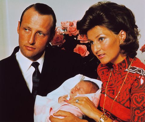 prince harald with wife and newborn daughter