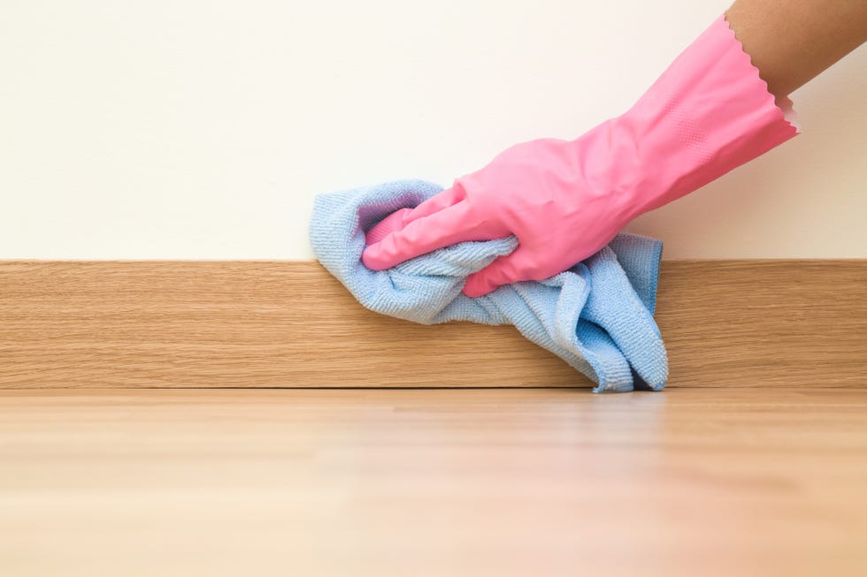 new year cleaning projects scrub baseboards