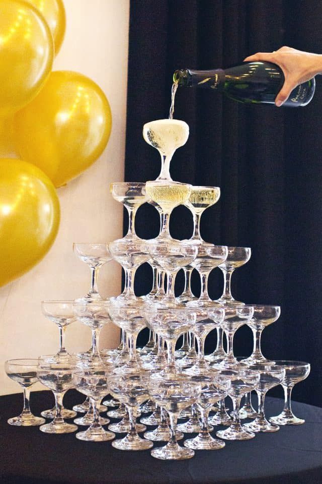 DIY champagne tower