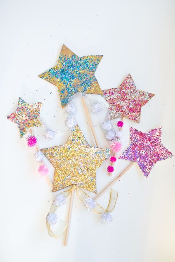 DIY glitter star wand