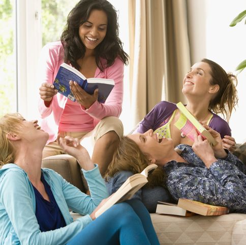 laughing women in book club
