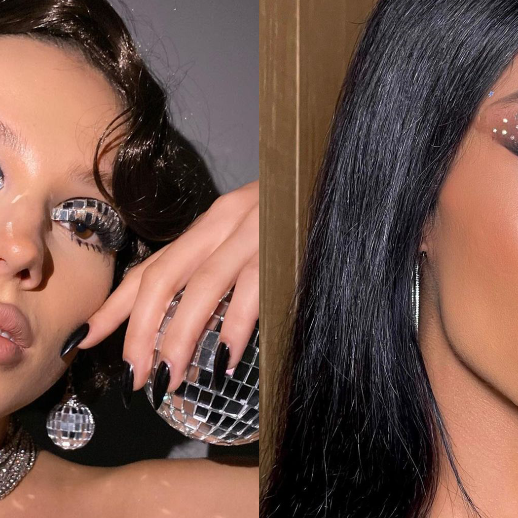 Stunning makeup looks 2021 : Shimmery Gold & Black Liner Makeup Look