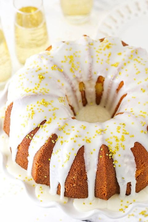 new years cakes champagne pound cake with gold star sprinkles