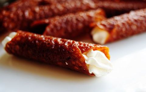 brandy snaps on white surface