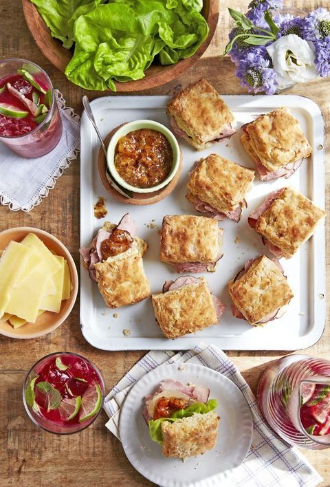 ham biscuit sandwiches with apricot mustard