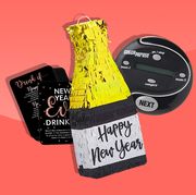 new years eve drinking card game, champagne bottle pinata, catchphrase game