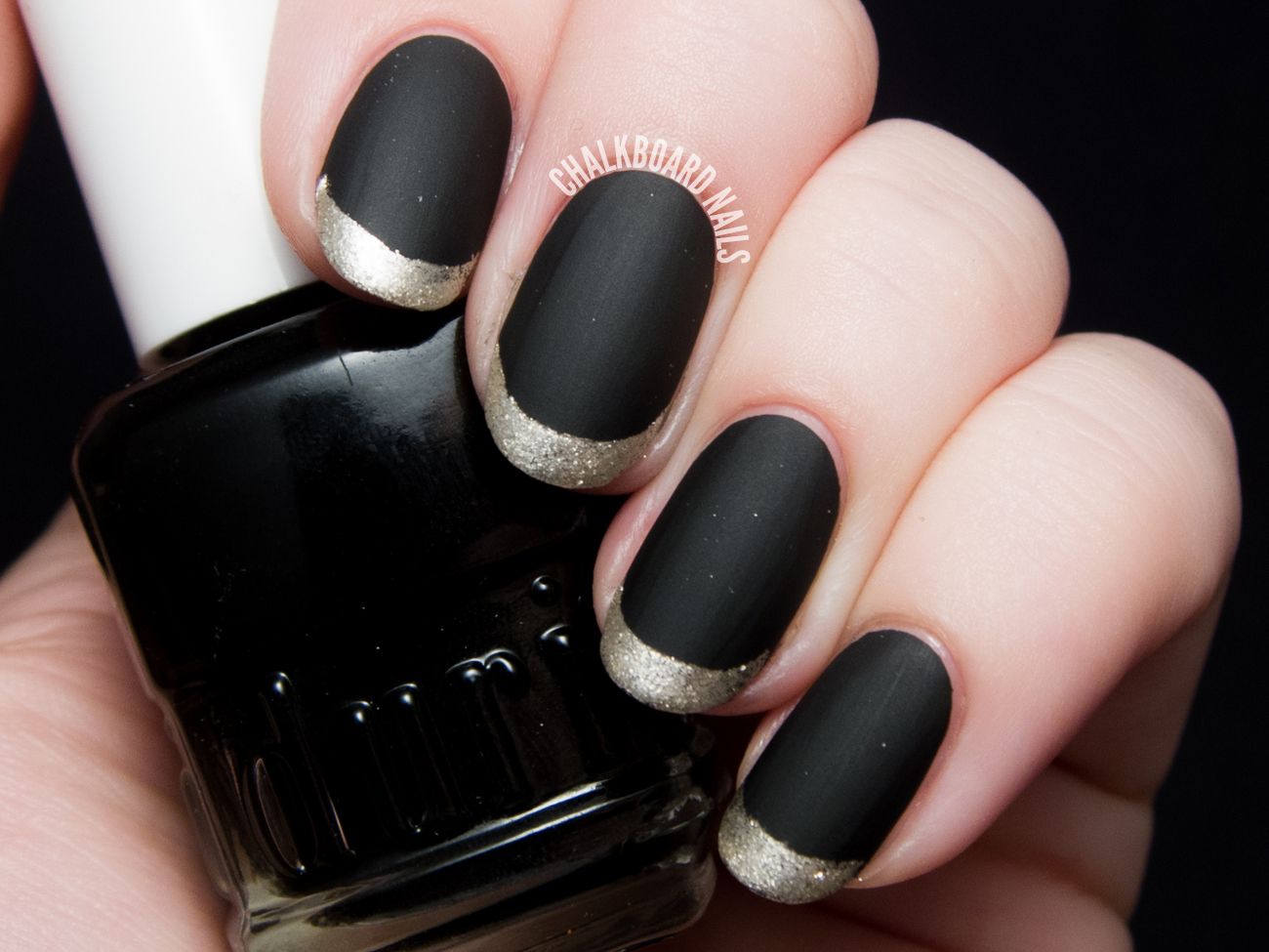 Kingston Nails - Short nails 💅 Matte black + white sugar... | Facebook