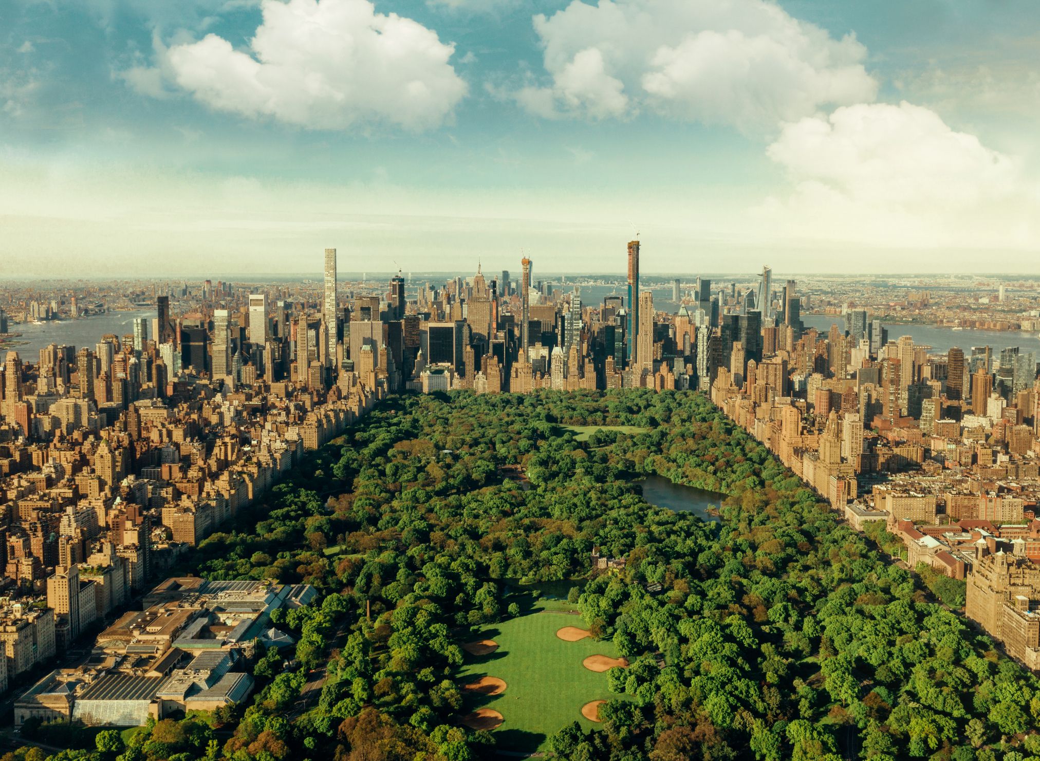 new york city skyline with central park