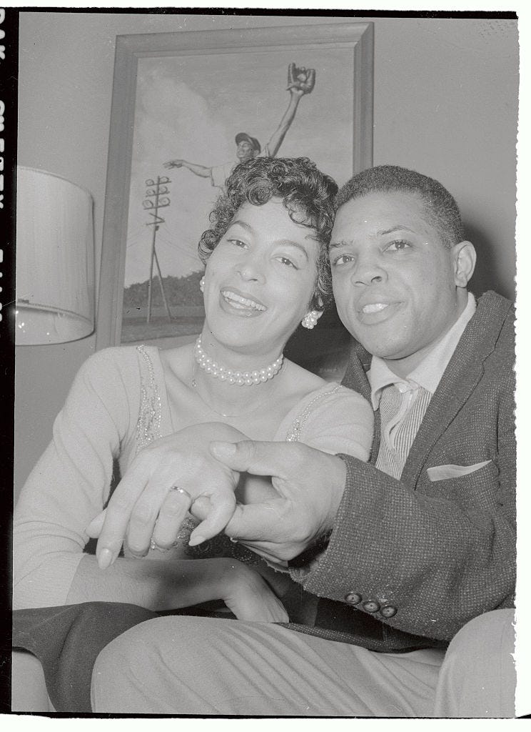 willie mays holding wife marguerite's hand