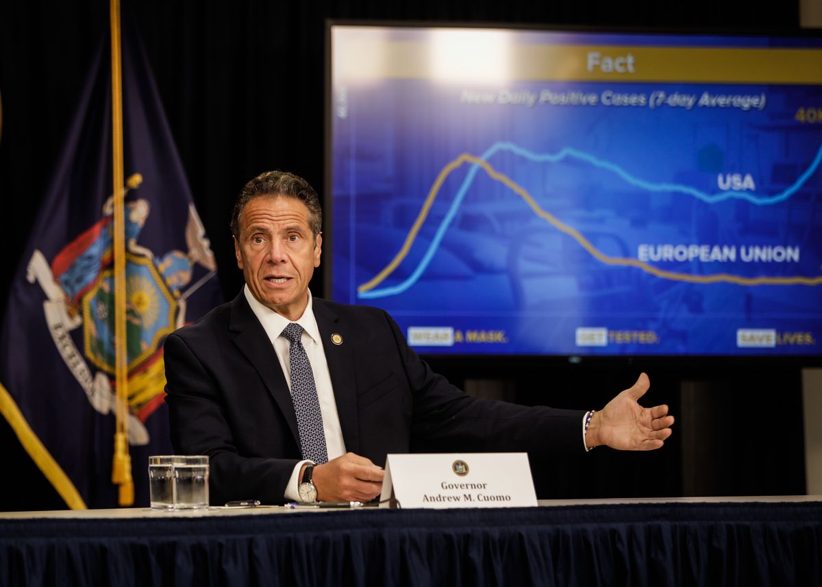 new york governor cuomo holds briefing in manhattan