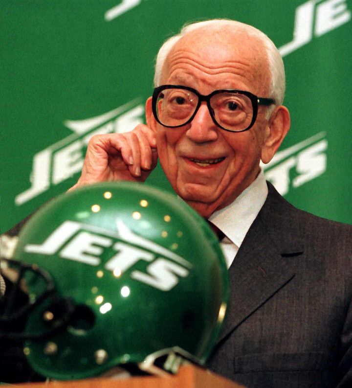 New York Jets owner Leon Hess is all smiles 11 Feb