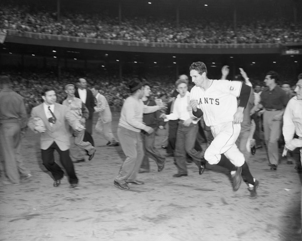 bobby thomson running past ecstatic fans