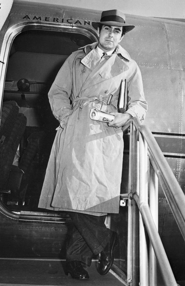 tyrone power disembarking airplane