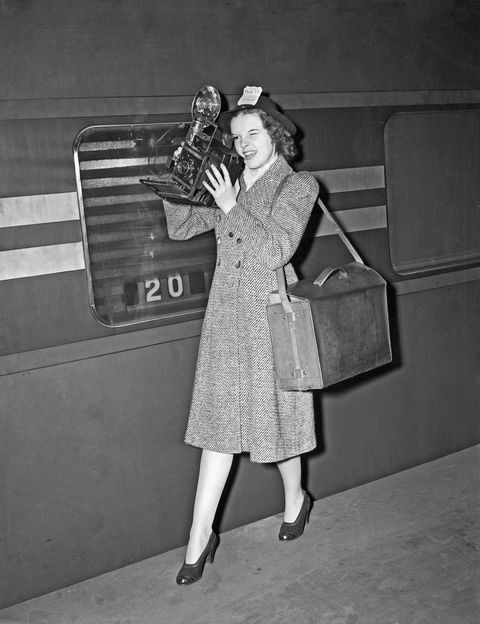 Judy Garland with Camera at Train Station