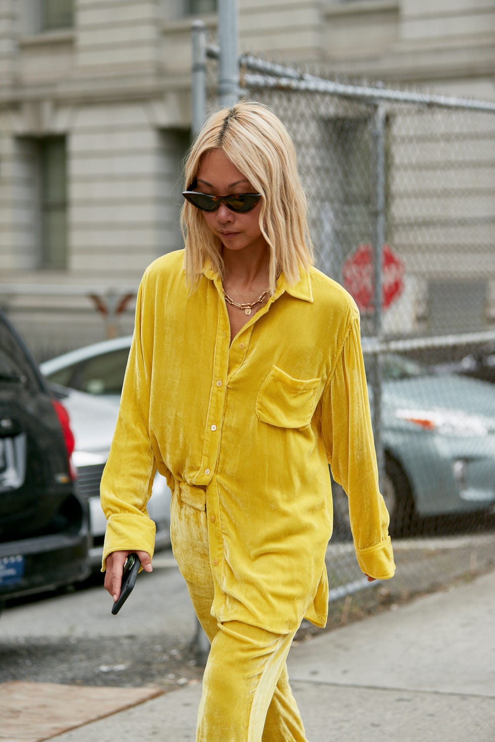 Yellow, Clothing, Street fashion, Fashion, Eyewear, Outerwear, Sunglasses, Footwear, Glasses, Photography, 