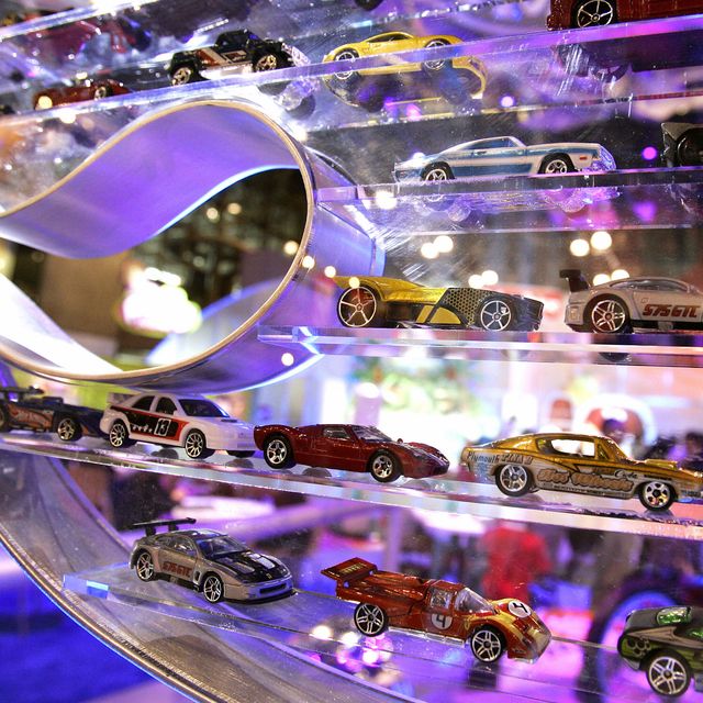 Mattel's Hot Wheels are seen on display...