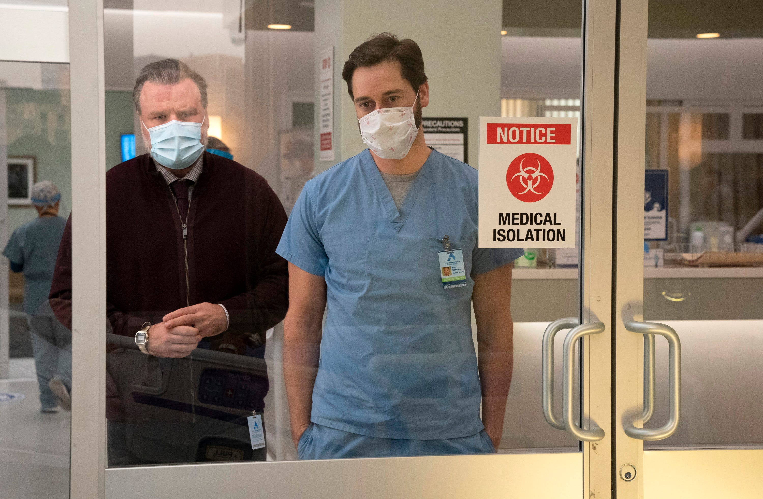 new amsterdam    "the new normal" episode 301    pictured l r tyler labine as dr iggy frome, ryan eggold as dr max goodwin    photo by virginia sherwoodnbcnbcu photo bank via getty images