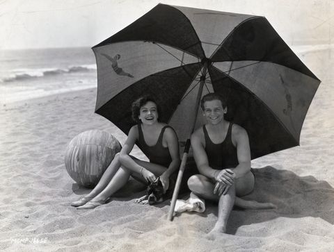 Joan Crawford and Douglas Fairbanks Jr. at the Beach