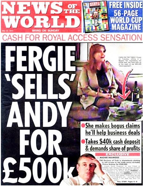 Portada 'News of the world' de 2010 con Sarah Ferguson