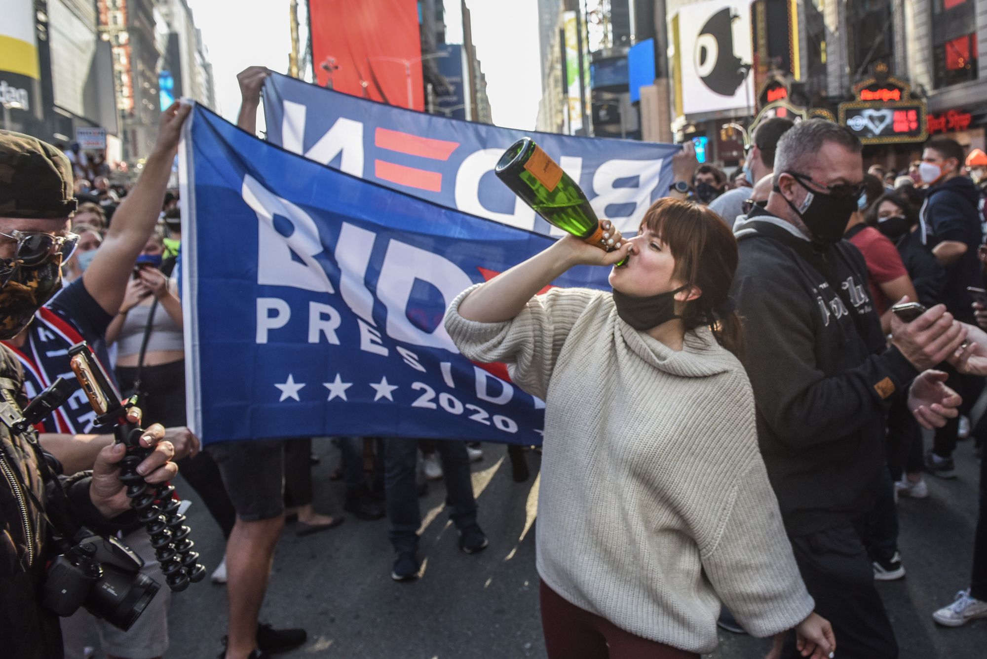 New York Celebrates Donald Trump's Election Loss In The Streets