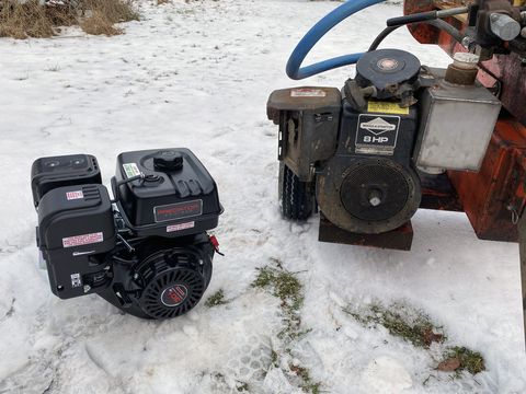 new and old log splitter engines