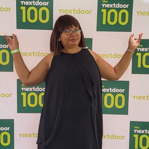 Nextdoor 100 winners Lorri Brown at the Nextdoor 100 event