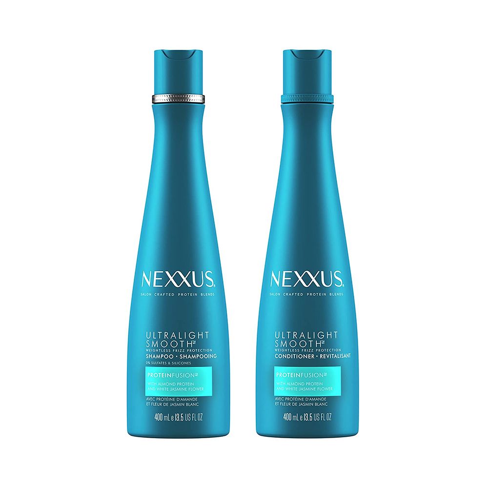 nexxus ultralight smooth shampoo and conditioner for dry and frizzy hair weightless smooth smooth hair treatment to block out frizz