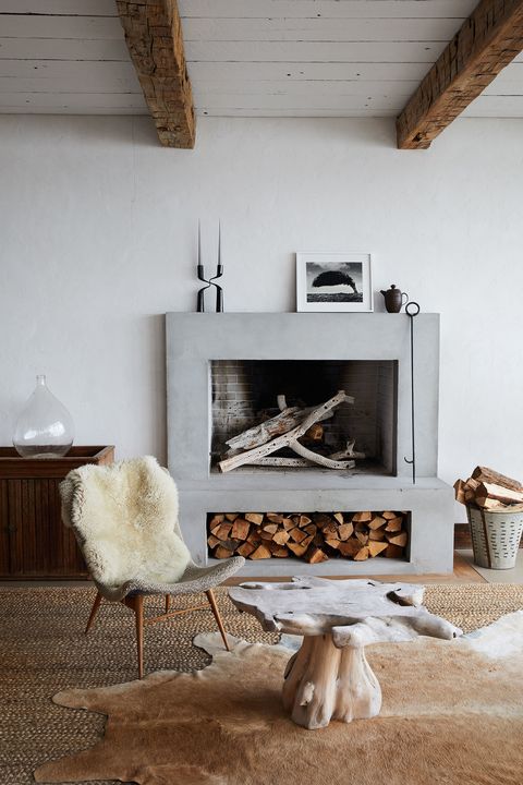 fireplace storage ideas